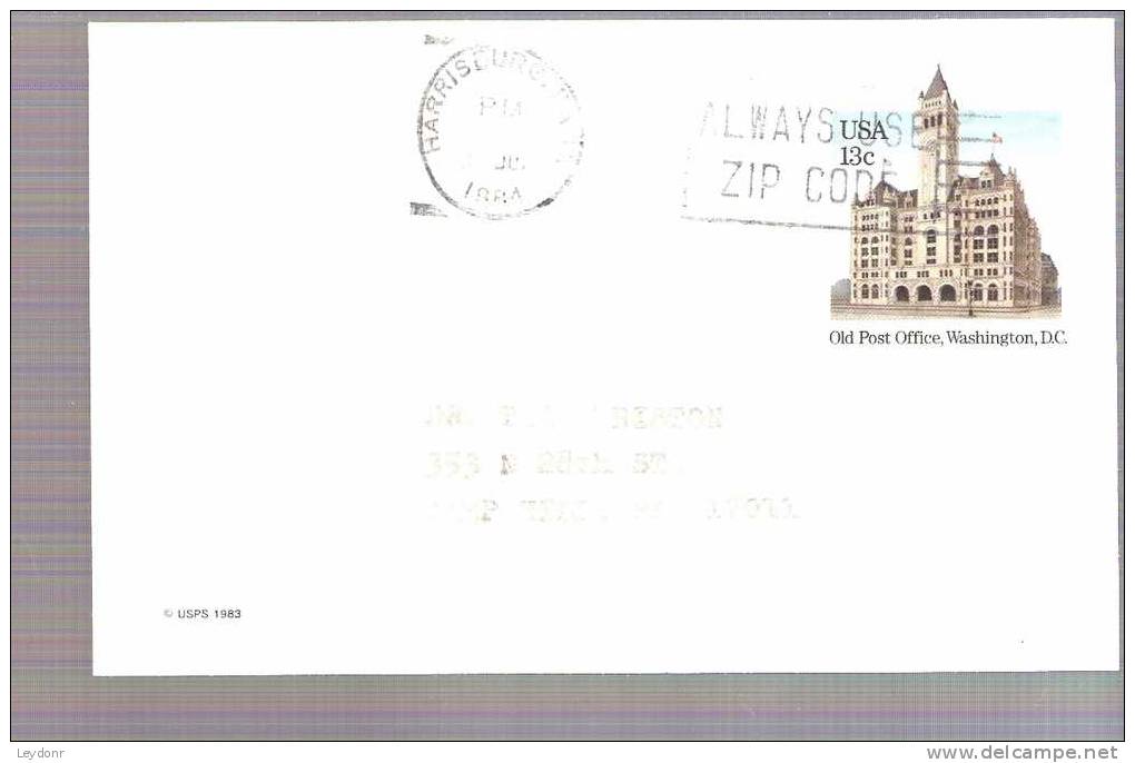 Postal Card - Old Post Office, Washington, D.C.  - Scott # UX89 - 1981-00