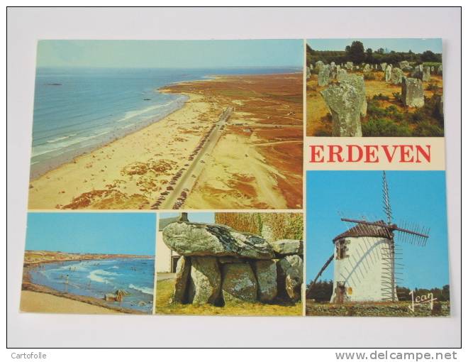 Lot398 -1- Carte Postale Sur  Erdeven Vue Générlae De Kerhilio  Menhir Dolmen Le Moulin - Erdeven