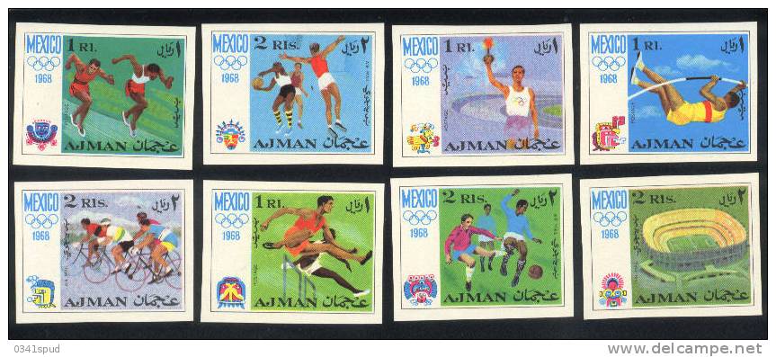Jeux  Olympiques 1968 Mexico  Ajman ** Never Hinged  Cyclisme Athlétisme Basket Football - Zomer 1968: Mexico-City