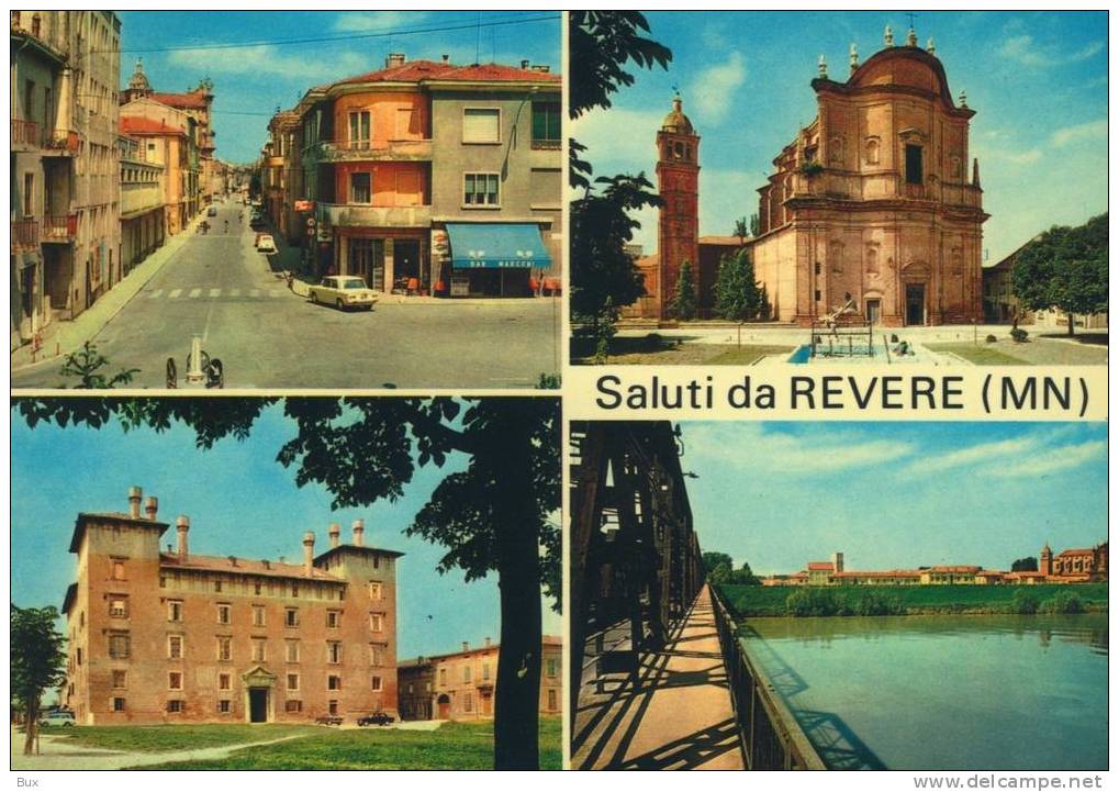 REVERE-SALUTI-VEDUTINE-LOMBARDIA MANTOVA VIAGGIATA COME DA FOTO - Mantova