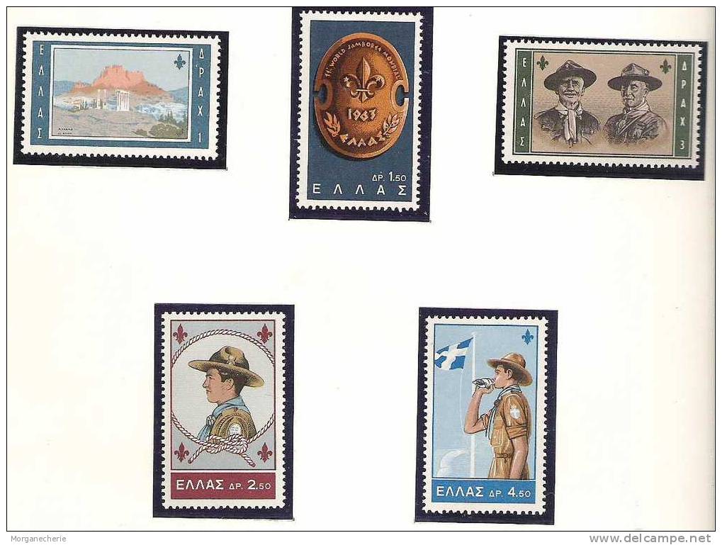HELLAS, 1963,  MI 816-820 ** COMPLET BOY-SCOUT SCOUTISME - Unused Stamps