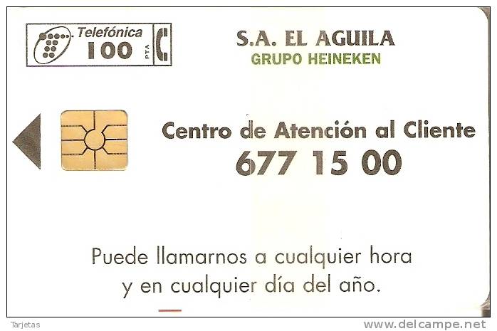 P-172 TARJETA DE ESPAÑA DE EL AGUILA CERVEZA DE TIRADA 9100 NUEVA-MINT - Privatausgaben