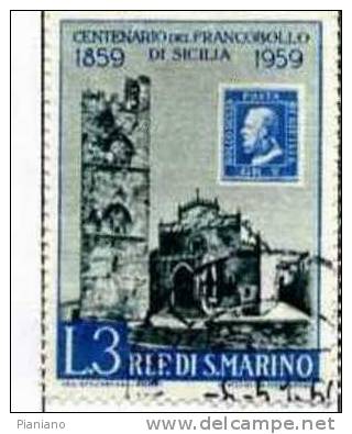 PIA - SAN MAR. - 1959 : 100° Dei Francobolli Di Sicilia - (SAS 505) - Oblitérés
