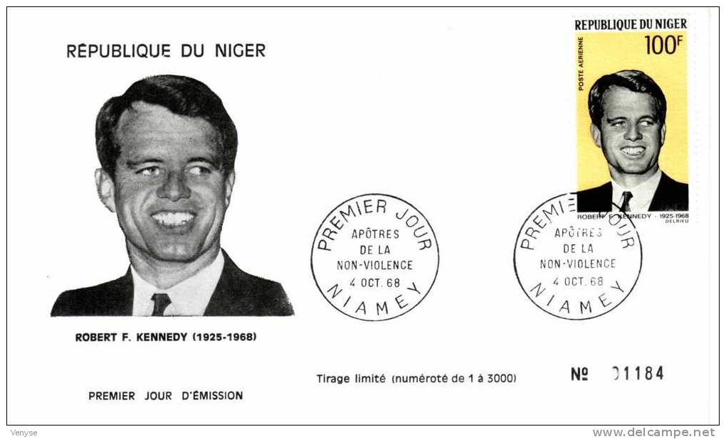FDC NIGER ¤ ROBERT  F. KENNEDY 1968 - Kennedy (John F.)