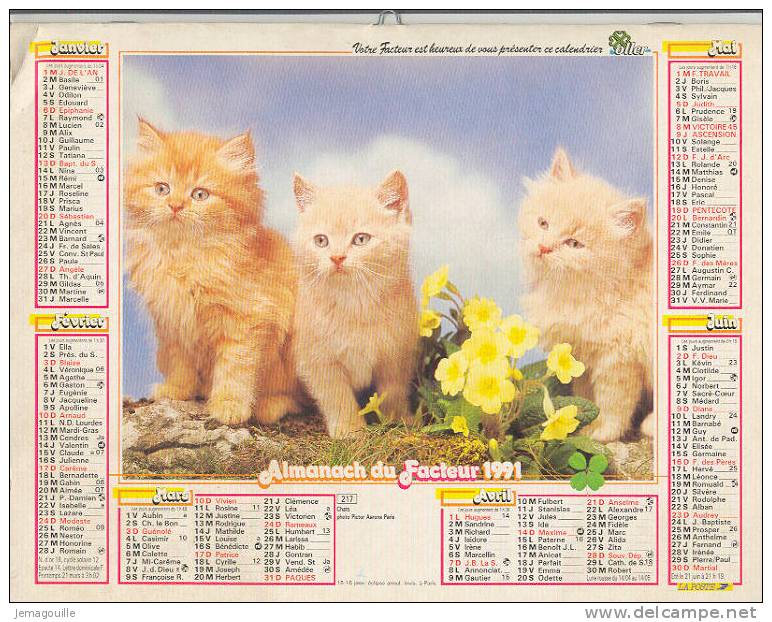 ALMANACH P.T.T. 1991 - Oller * - Big : 1991-00