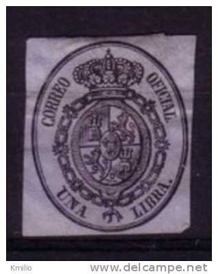 Edifil 38(*) 1855 Escudo España Una Libra Azul En Nuevo - Postfris – Scharnier