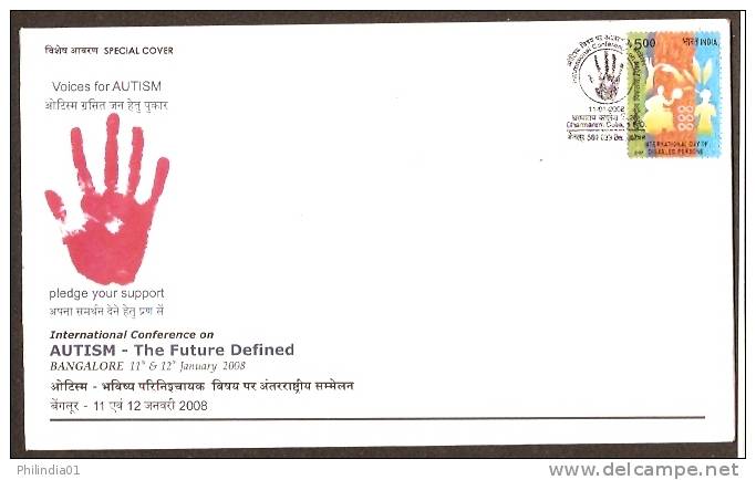 India 2007 Autism - The Future Defined Handicap Disabled Braile Special Cover # 9274 - Handicaps