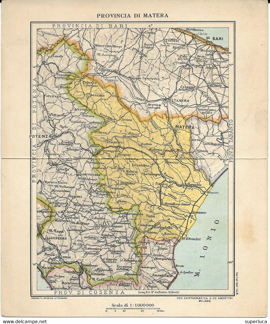 Potenza-cartolina Doppia Con Pubblicità PURGESTOL Con Cartina Della Basilicata Rara+++ - Potenza