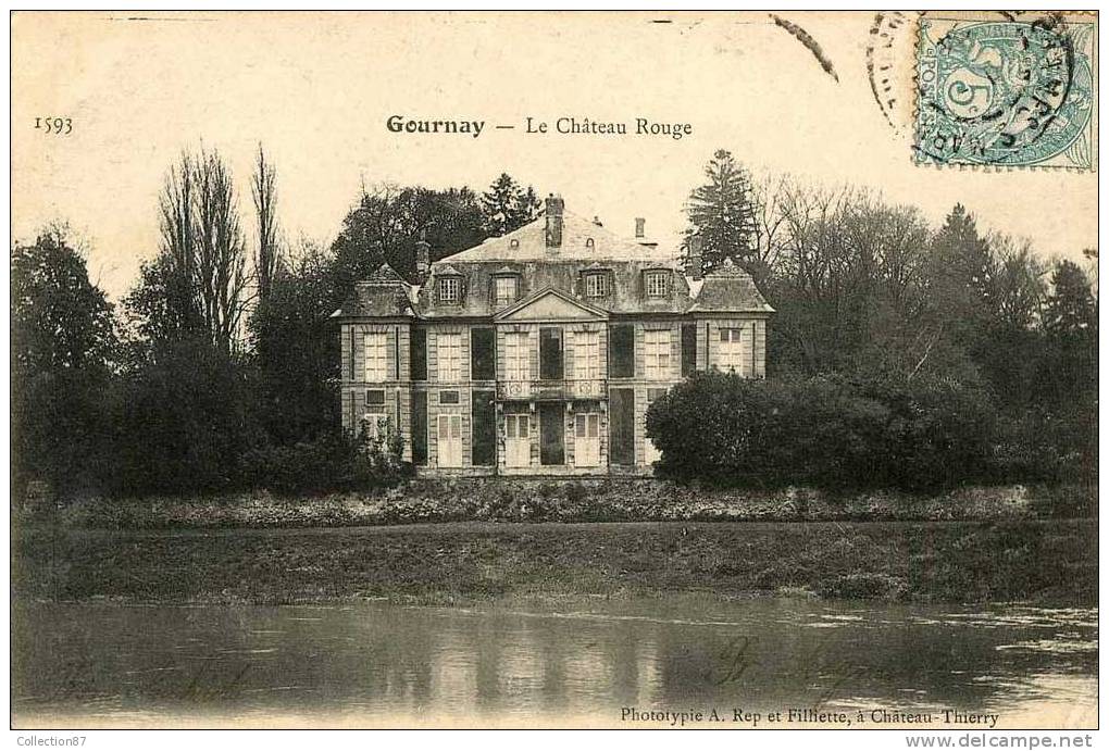 60 - OISE - GOURNAY Sur MARNE - LE CHATEAU ROUGE - CLICHE 1900 DOS NON DIVISE - Gournay Sur Marne