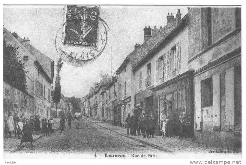 Carte Postale  95.  Louvres   Rue De Paris Trés Beau Plan - Louvres