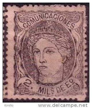 Edifil 103* 1870 2 Milesimas Negro Nuevo - Unused Stamps