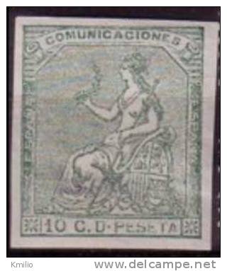 Edifil 133sF(*) 1873 10 Cts Verde Nuevo. Falso Postal Tipo XI Sin Dentar - Nuovi