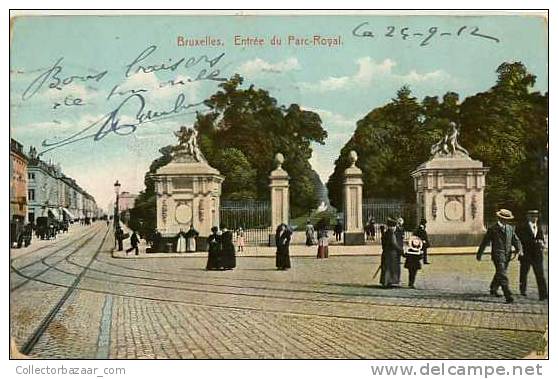 VINTAGE POSTCARD POSTAL AK Ca1900 BRUXELLES ENTREE DU PARC ROYAL - Otros & Sin Clasificación