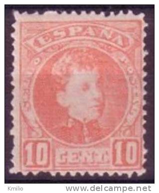 Edifil 243* 1901 Alfonso XIII Cadete 10 Cts Rojo En Nuevo. - Neufs