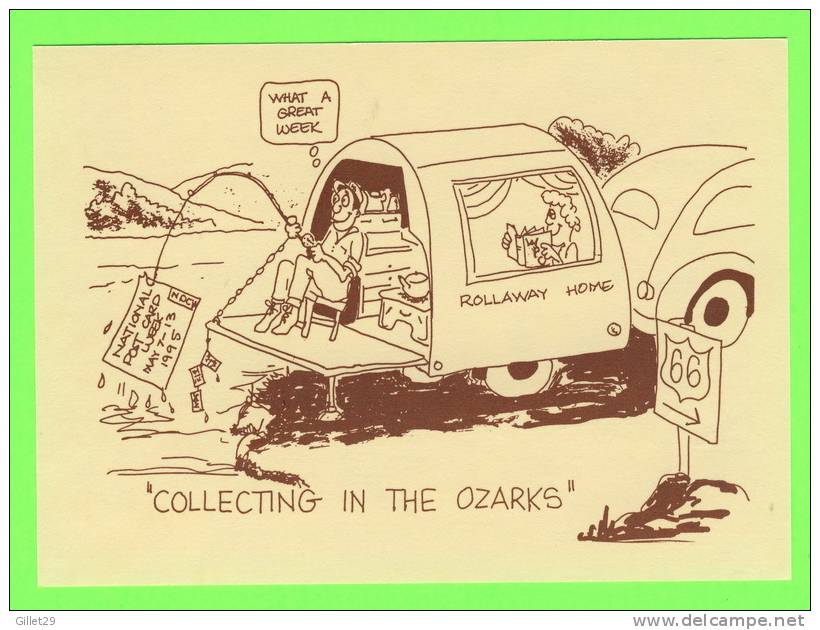 MARSHFIELD, MO - NATIONAL POSTCARD WEEK,1995 - SIGNED BY ALF D. SMITH - COLLECTING IN THE OZARKS - CAMPING CAR - - Autres & Non Classés