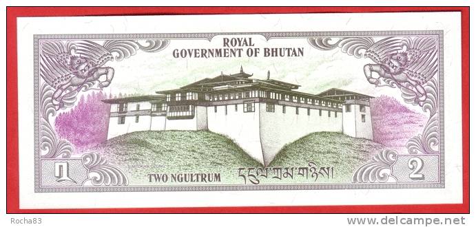 BILLET - BHUTAN - 2 Ngultrum De 1981 - Pick 6 - Bhoutan