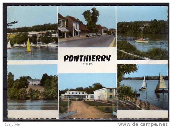 77 PONTHIERRY Multivue, Rue, Chateau, Bords De Seine, Ed CIM 500, CPSM 10x15, 1968 - Saint Fargeau Ponthierry