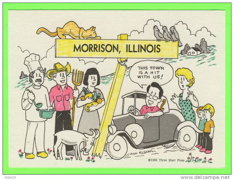 ILLUSTRATOR, ANN RUSNAK - MORRISON,IL. - THIS TOWN IS A HIT WITH US ! - 1986 THREE STARR PRESS - - Autres & Non Classés