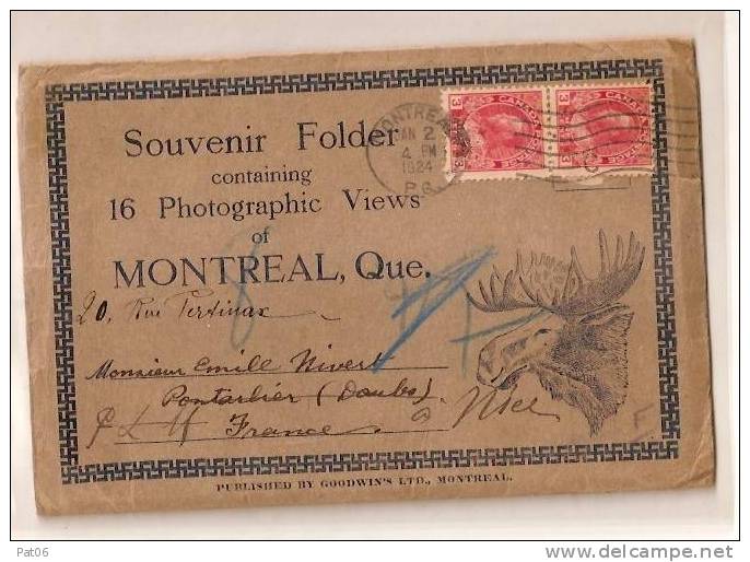 MONTREAL / FRANCE  1924 - Pochettes Postales Annuelles