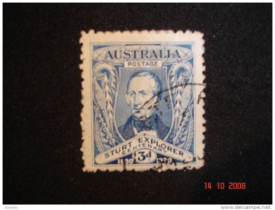 Australia 1930 Cent. Of Sturt's Exp.  3d   SG118  Used - Oblitérés