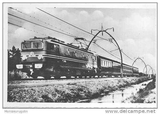 40 ) Entre Lamothe Et Morcenx, Record Du Monde De Vitesse, 29/3/1955, La CC 7107 En Pleine Vitesse - Morcenx