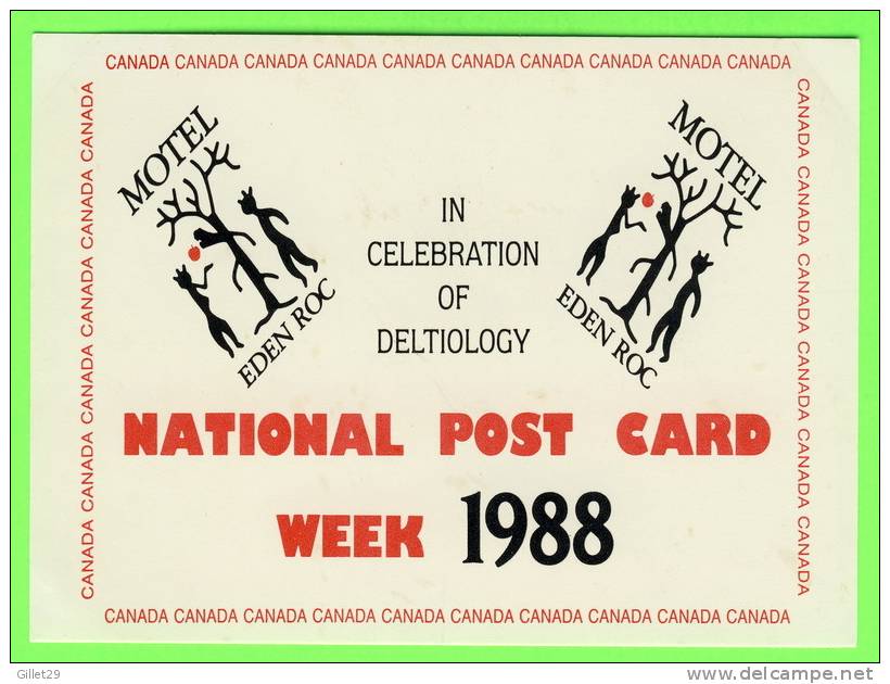 POINTE AU BARIL, ONTARIO -  NATIONAL POSTCARD WEEK ,1988 - MOTEL EDEN ROC - SIGNED BY  HOPKINS - - Altri & Non Classificati