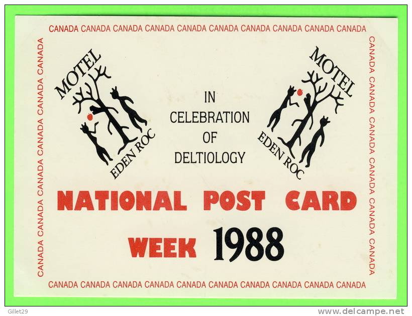 POINTE AU BARIL, ONTARIO -  NATIONAL POSTCARD WEEK ,1988 - MOTEL EDEN ROC - SIGNED BY  HOPKINS - - Autres & Non Classés