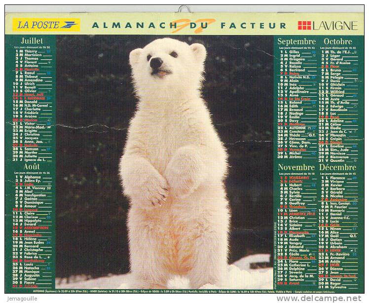 ALMANACH P.T.T. - 1997 - LAVIGNE - Grossformat : 1991-00