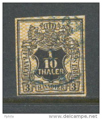 1856 HANNOVER 1/10 TH. MICHEL: 12 USED - Hanovre