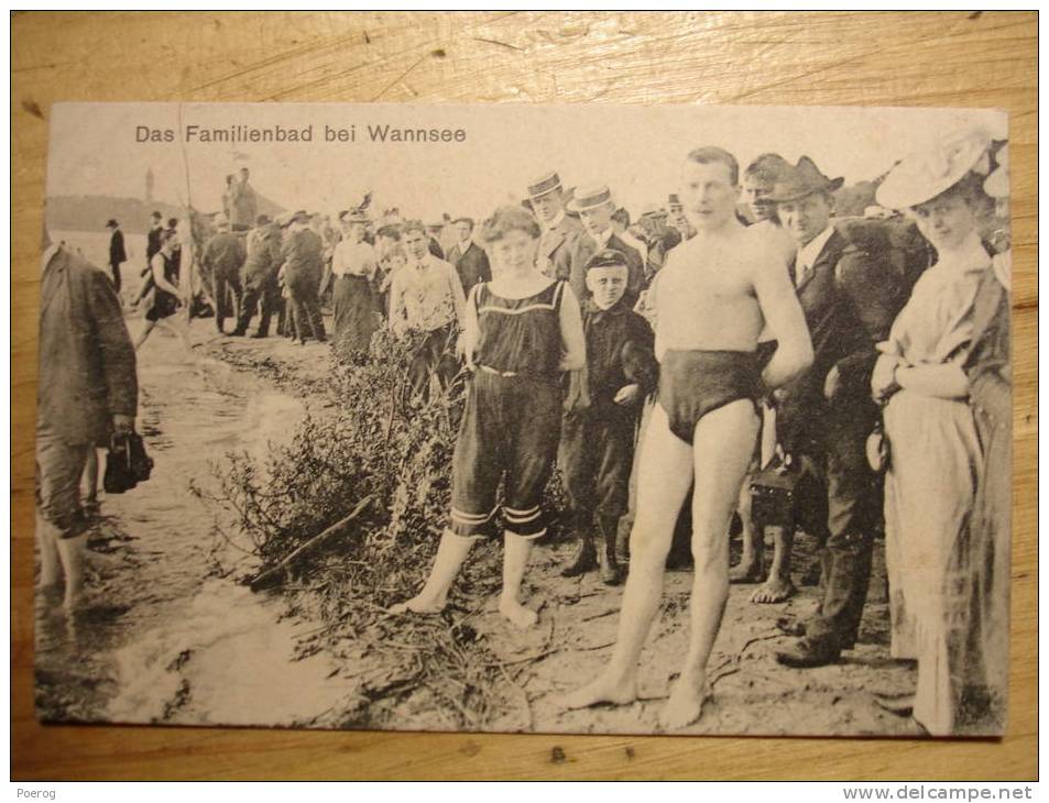 CPA ALLEMAGNE - DAS FAMILIENBAD BEI WANNSEE - Carte Vierge Animée Costumes Maillots De Bains - Germany Baignade Plage - Wannsee