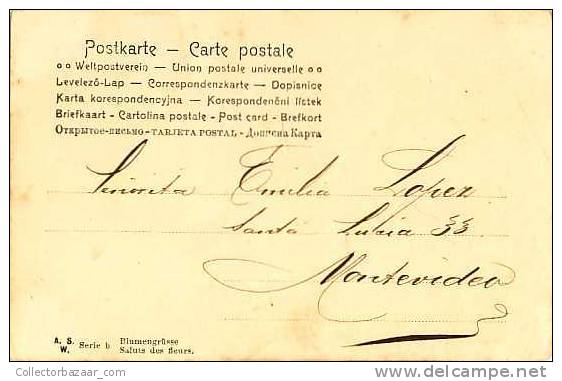 VINTAGE POSTCARD POSTAL Ca1900 ARTIST SIGNED WOMAN - Otros & Sin Clasificación