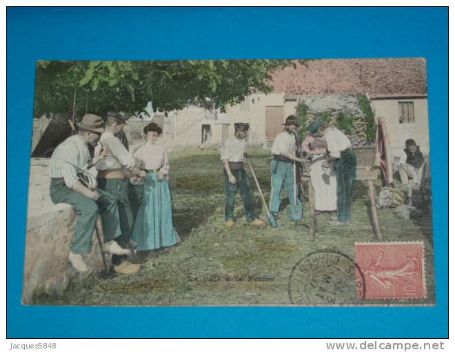 Métiers) La Paie à La Ferme  -  Année 1907  - EDIT  Malcuit - Fermes