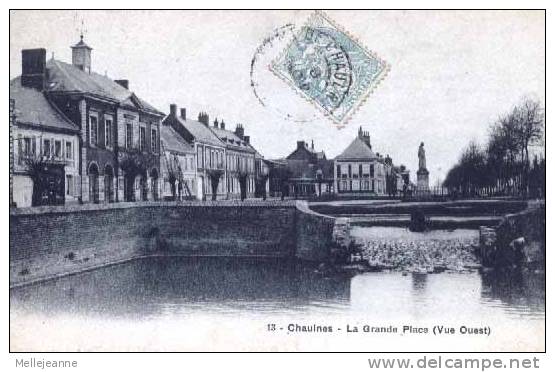 Cpa Chaulnes (80) Grande Place , Vue Ouest ,  1905 - Chaulnes