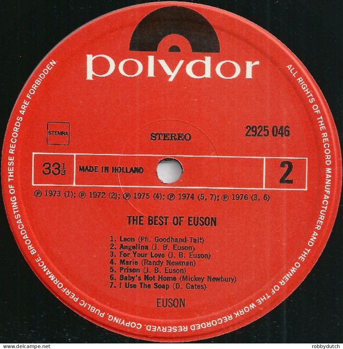 * LP * THE BEST OF EUSON (Holland 1976) - Disco, Pop