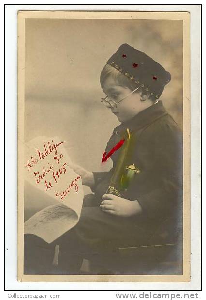 POSTCARD CPA Ca 1900 VICTORIAN REAL PHOTO Children Enfant A Catholic Boy With A Hat - Otros & Sin Clasificación