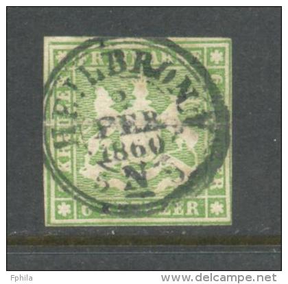 1859 WURTTEMBERG 6 KR. MICHEL: 13 USED - Oblitérés