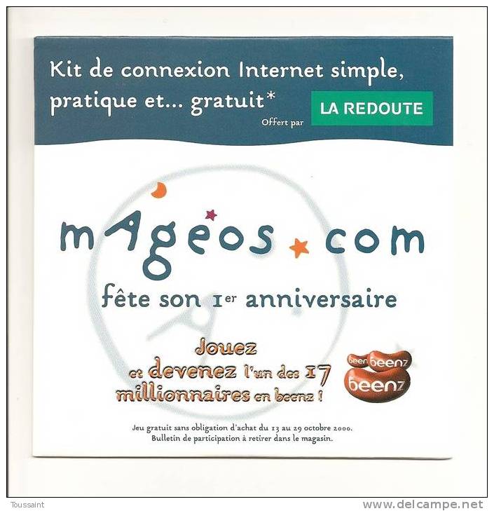 MAGEOS.com: Fete Son 1er Anniversaire, Jouez Et Devenez L´ Un Des Millionnaires En Beenz, La Redoute (08-2395) - Connection Kits