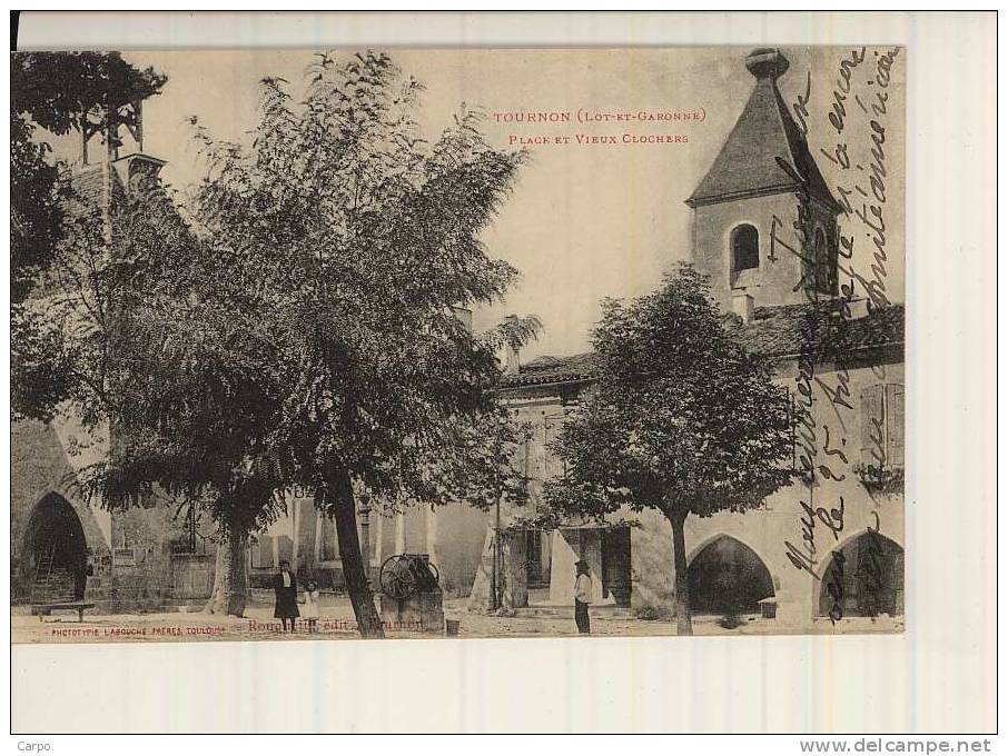 TOURNON-D´AGENAIS. - Place Et Vieux Clochers. - Tournon D'Agenais