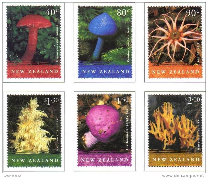 2002 New Zealand  Fungi  6v Set - Mushrooms