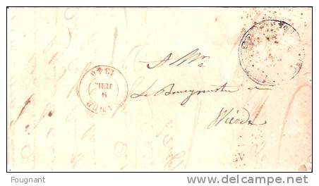 BELGIQUE:1840:Précurseur De NAMUR Vers WIERDE..Oblit.NAMUR. Double Cercle Rouge. - 1830-1849 (Belgique Indépendante)