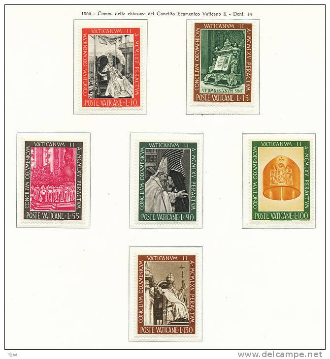 VATICANO 1966  CHIUSURA DEL CONCILIO ECUMENICO VATICANO II. SERIE COMPLETA MNH** - Unused Stamps