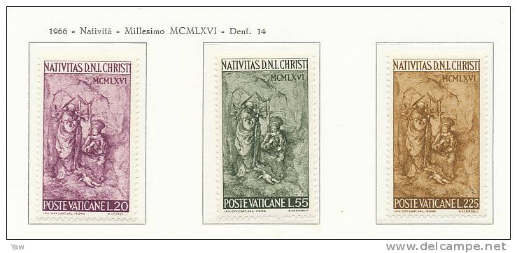 VATICANO 1966  NATALE, NOËL, CHRISTMAS. SERIE COMPLETA MNH** - Ungebraucht