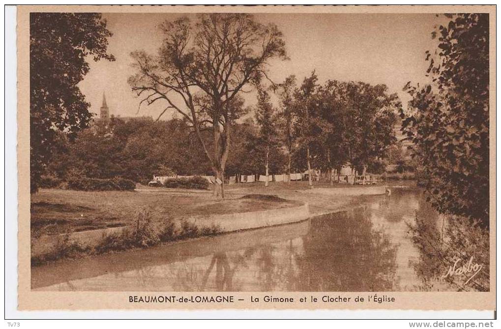 CpE2693 - BEAUMONT De LOMAGNE - La Gimone Et Le Clocher De L'église - (82 - Tarn Et Garonne) - Beaumont De Lomagne
