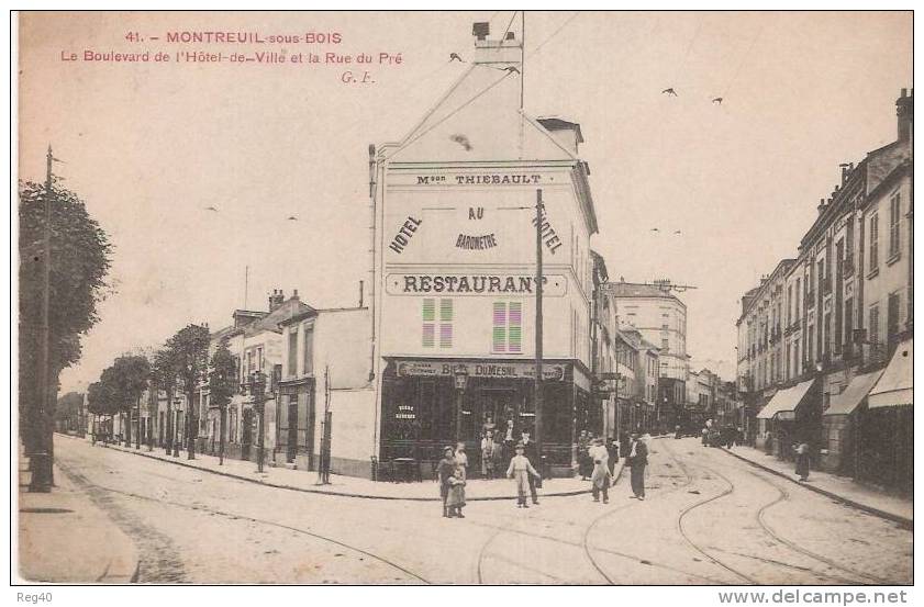 D93 - MONTREUIL SOUS BOIS  -  Le Boulevard De L'Hotel De Ville Et La Rue Du Pré - Montreuil