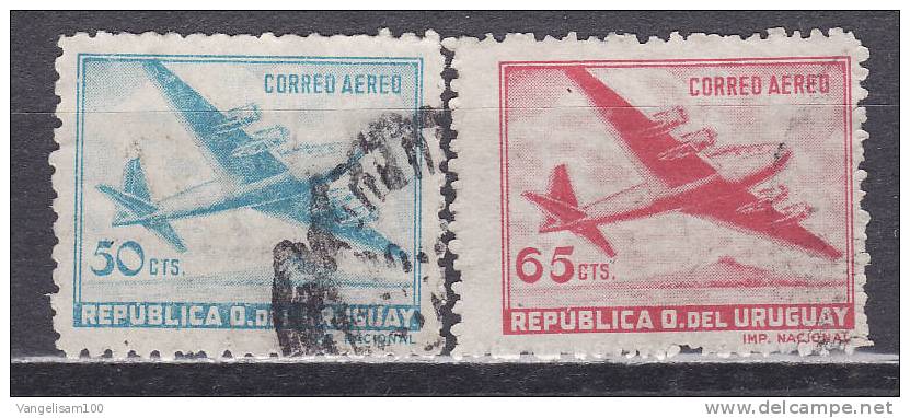 URUGUAY 1952-59 Sc#-- AIRMAIL, Planes,  USED - Uruguay