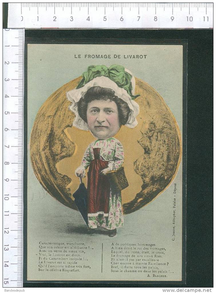 Carte Illustrée Fromage De Livarot Texte De Blacher  Camenbert Edit Jeanne Falaise - Livarot