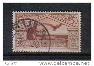 3RG530 - REGNO 1930 ,  Virgilio 50 Cent Posta Aerea N. 21 USATO - Luftpost