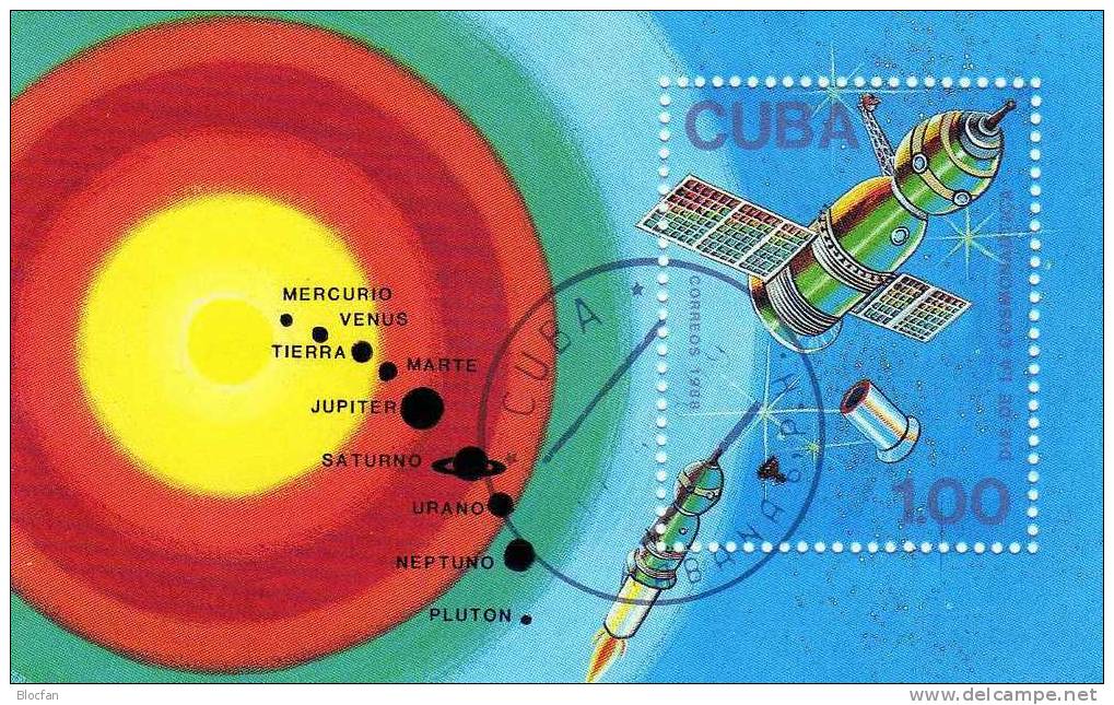 Satelliten Und Raumsonden Tag Der Kosmonautik Kuba 3180 + Bl.104 O 7€ - Russie & URSS