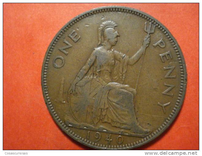 2098   UNITED KINGDOM UK GRAN BRETAÑA   PENNY    AÑO / YEAR  1940  EF - D. 1 Penny