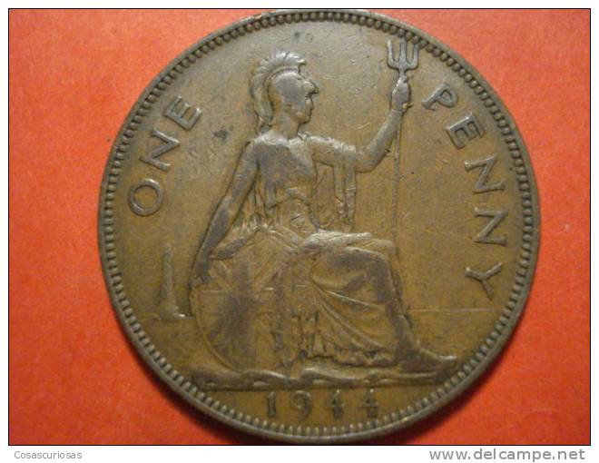 2100   UNITED KINGDOM UK GRAN BRETAÑA   PENNY    AÑO / YEAR  1944  EF- - D. 1 Penny